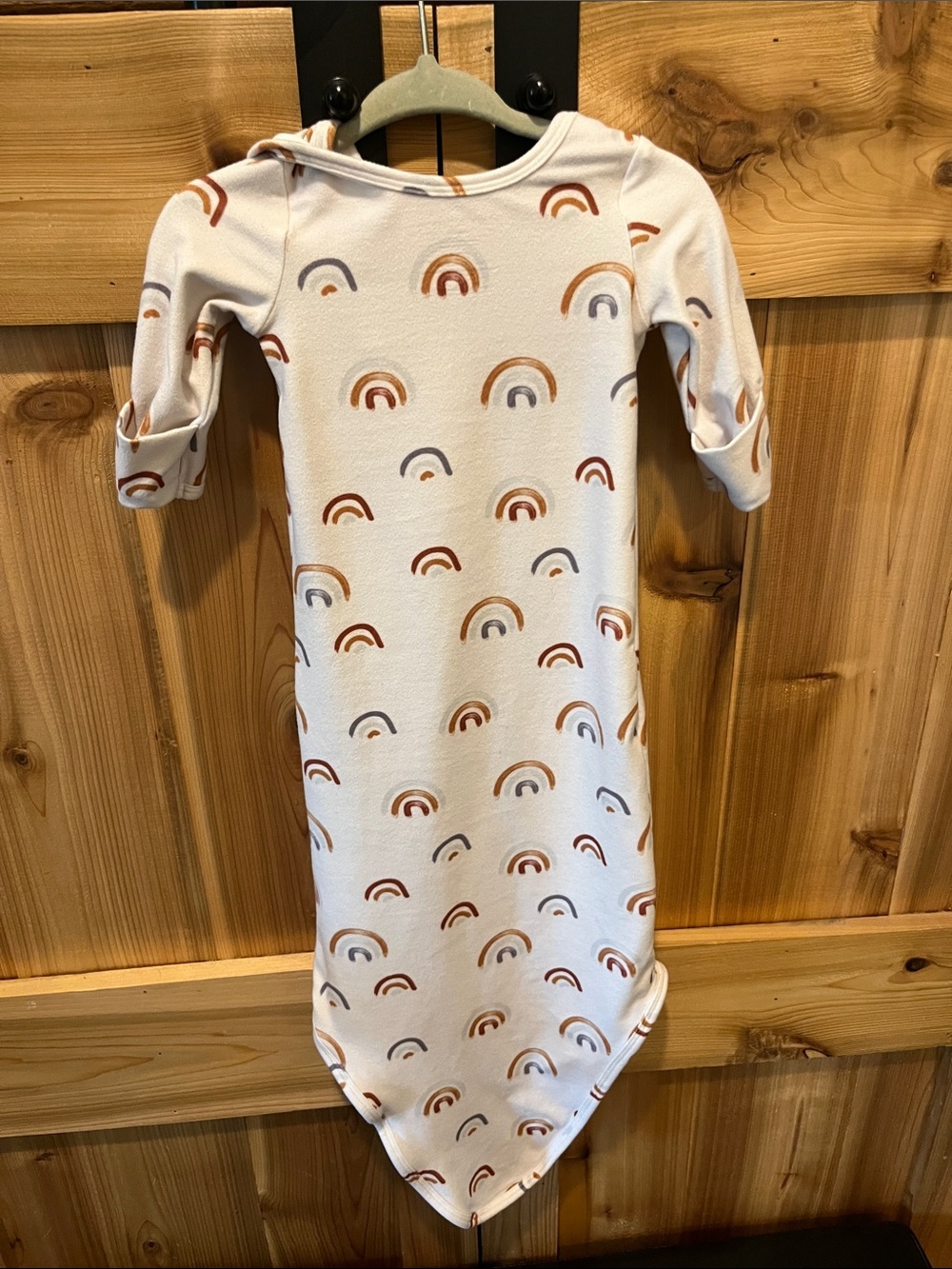 Caden Lane Cream Sleep Sack with Rust and Gray Rainbows - Picture 6 of 8